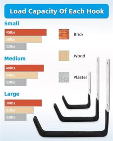 img 1 attached to 🔧 6-Pack Heavy Duty Garage Wall Mount Hooks - Upgraded Storage Organizer for Garden, Power Tools, Ladders, Bikes, Bulk Items, Ropes, and more