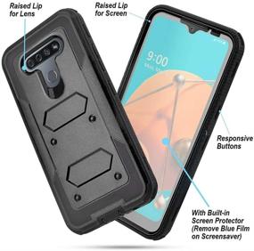 img 3 attached to 📱 Rugged Holster Phone Case for LG K51, LG Q51 / LG Reflect: Swivel Belt Clip, Built-in Screen Protector, Full Body Protection - Shockproof Kickstand Cover (6.5 inch)