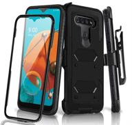 📱 rugged holster phone case for lg k51, lg q51 / lg reflect: swivel belt clip, built-in screen protector, full body protection - shockproof kickstand cover (6.5 inch) logo