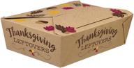 🥡 amscan thanksgiving leftovers paper boxes: foldable to go for easy storage - multicolor, 1 count logo