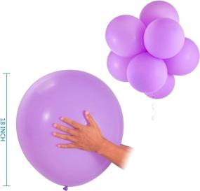 img 2 attached to 🎈 MOXMAY 18 Inch 12 pcs Pastel Purple Latex Jumbo Balloons, Macaron Candy Colored Large Balloons for Birthday, Wedding, Baby Shower, Anniversary, Christmas Festival