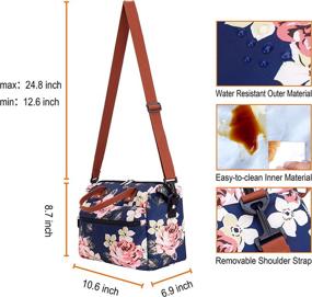 img 3 attached to 👜 Leakproof Insulated Lunch Tote Bag - Durable Reusable Container for Women/Men, Perfect for Picnic, Work, and On-the-Go - Peony Blue