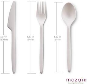 img 3 attached to Mozaik Eco-Friendly Plant-Based Compostable Cutlery 🌱 Set: 80-Piece Sustainable Utensils for Green Living