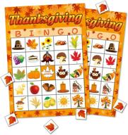 fun-filled thanksgiving day bingo game party supplies gift for kids and adults - 24 players! логотип