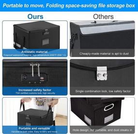 img 1 attached to 🔒 Secure Fireproof File Box: Lockable Storage Organizer for Documents, Portable Collapsible Filing Cabinet with Handle - Ideal for Home Office