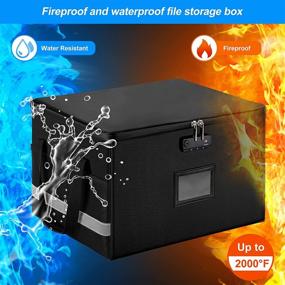 img 3 attached to 🔒 Secure Fireproof File Box: Lockable Storage Organizer for Documents, Portable Collapsible Filing Cabinet with Handle - Ideal for Home Office