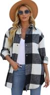 reachme oversized shacket pockets flannel women's clothing in coats, jackets & vests logo