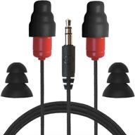 🎧 plugfones protector vl audio earbuds, osha compliant earplugs with sound, black and red logo