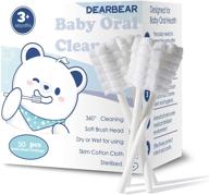 🐻 50-pack: нежный медвежонок детская устная чистка с бумажной ручкой - мягкая газетная зубная щетка для новорожденных и детей в возрасте от 0 до 36 месяцев. логотип