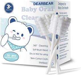 img 4 attached to 🐻 50-Pack: Gentle Bear Baby Oral Cleaner with Paper Handle - Soft Gauze Toothbrush for Newborns to 36-Month-Old Babies