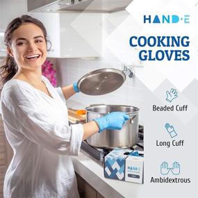 img 2 attached to 🧤 Latex-Free Disposable Blue Nitrile Gloves - 100 Count Medical Gloves