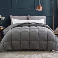 🛏️ premium 104×96 inch cotton shell comforter california king - all season grey duvet insert for maximum comfort logo