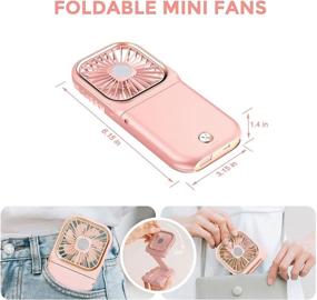 img 1 attached to 💨 USB Rechargeable Handheld Fan - Portable Personal Fan for Women, Small Neck Fan - Ideal Mini Desk Fan with Power Bank & Phone Stand Feature for Travel, Indoor & Outdoor Use (Pink)