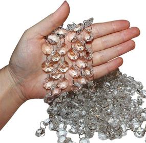 img 2 attached to 💎 33 Feet Clear Diamond Acrylic Crystal Garland | Chandelier Bead Lamp Chain | Christmas/Wedding Party Decoration and DIY Craft Jewelry Accent