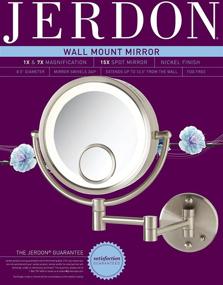 img 2 attached to 🪞 Jerdon HL8515N Lighted Wall Mount Makeup Mirror: 7x and 15x Magnification, Nickel Finish, 8.5 inch