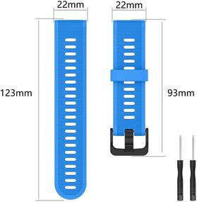 img 1 attached to 📲ISABAKE Силиконовый ремешок: совместим с Garmin Forerunner 935/945/745, Fenix 5/5plus/6/6 Pro, Approach S60 - Синий, Заменяемые ленты 22 мм