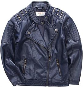 img 4 attached to 🧥 LJYH Kids' PU Leather Jackets with Studded Detailing – Boys' Motorcycle Coat