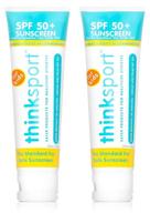 thinksport kids sunscreen spf 50+ (3 oz) - 2 pack for maximum safety and protection logo