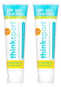 img 1 attached to Детский солнцезащитный крем Thinksport SPF 50+ (3 унции) - 2 упаковки для максимальной безопасности и защиты