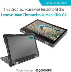 img 3 attached to 📱 Чехол Gumdrop DropTech для Lenovo 300e Chromebook (2-го поколения, MTK) - Черный, Прочный, Поглощение Ударов, Экстремальная Защита от Падений, Идеальный для Учеников К-12, Учителей, Детей