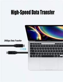 img 1 attached to High-Speed USB Type C Thunderbolt 3 Cable: 5-Feet TB3 Cable | 100W Charging | 20Gbps Data Transfer | Compatible with Macbooks, USB-C Docking Station