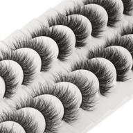 👀 fanxiton 3d volume fluffy false eyelashes pack - 10 pairs wispy natural faux mink lashes, featuring 2 different styles | multipack of fake eye lashes logo