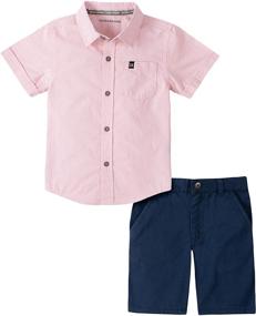 img 1 attached to Calvin Klein Shirt Shorts Set for Boys' Clothing Sets