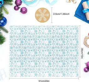 img 3 attached to 🎁 CHRORINE 90 Sheets Christmas Wrapping Paper: Blue Snowflake Design with Snowflake Stikers for DIY Crafts and Winter Party Decorations