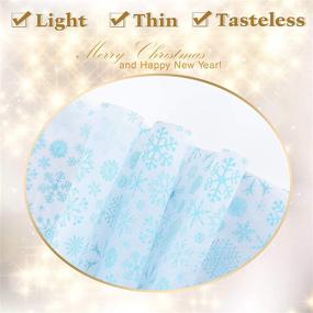 img 2 attached to 🎁 CHRORINE 90 Sheets Christmas Wrapping Paper: Blue Snowflake Design with Snowflake Stikers for DIY Crafts and Winter Party Decorations