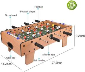 img 2 attached to Portzon Foosball Table and Mini Tabletop Billiard Game Combo - Compact Soccer and Pool Table for Competition Games, Sports Enthusiasts, and Family Fun