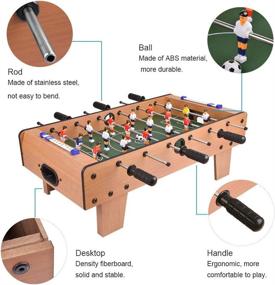 img 3 attached to Portzon Foosball Table and Mini Tabletop Billiard Game Combo - Compact Soccer and Pool Table for Competition Games, Sports Enthusiasts, and Family Fun