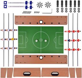 img 1 attached to Portzon Foosball Table and Mini Tabletop Billiard Game Combo - Compact Soccer and Pool Table for Competition Games, Sports Enthusiasts, and Family Fun