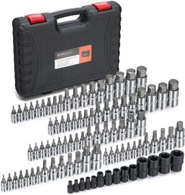 img 4 attached to 🔧 RIMKOLO 92-Piece Bit Socket Set: Torx, Tamper Proof Torx, Hex SAE & Metric Bit Set with S2 Steel Bits - 1/4", 3/8", and 1/2" Drive