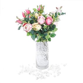 img 2 attached to DomeStar Fake Crystals: 150PCS Acrylic Gems Clear Ice Rocks - Perfect Vase Fillers, Party Table Scatter, Wedding Display