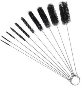 img 2 attached to DXG Cleaning Brushes: 10-Piece Nylon Tube Brush Set for Straws, Glasses, Keyboards, and Jewelry Cleaning - 8.2 Inch Pipe Cleaner Set