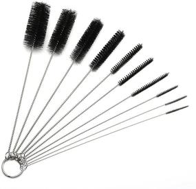 img 3 attached to DXG Cleaning Brushes: 10-Piece Nylon Tube Brush Set for Straws, Glasses, Keyboards, and Jewelry Cleaning - 8.2 Inch Pipe Cleaner Set