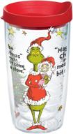 🎄 tervis dr. seuss grinch christmas quote tumbler: 16oz clear design with wrap and red lid logo