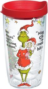 img 4 attached to 🎄 Tervis Dr. Seuss Grinch Christmas Quote Tumbler: 16oz Clear Design with Wrap and Red Lid