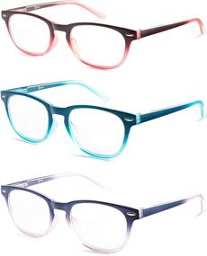 img 4 attached to Colorful Round Womens Reading Glasses