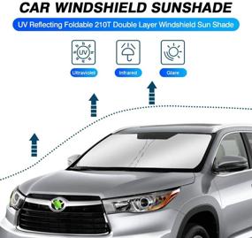 img 3 attached to 🌞 KUST Windshield Sun Shade for Toyota Highlander 2014-2019 - Foldable Window Sun Visor with UV Protection, Cooler Car Interior