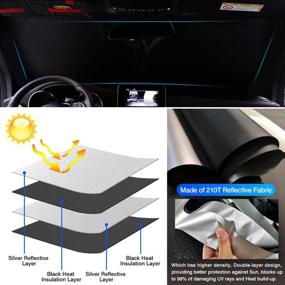 img 1 attached to 🌞 KUST Windshield Sun Shade for Toyota Highlander 2014-2019 - Foldable Window Sun Visor with UV Protection, Cooler Car Interior
