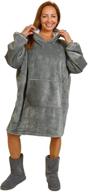 🧥 ethicked oversized wearable blanket hoodie - cozy gray hooded blanket for women, men & kids logo