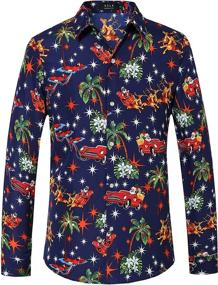 img 4 attached to 🌺 Hawaiian Christmas Shirts for Men by SSLR: Stylish Clothing Collection
