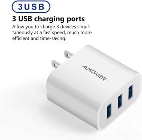 img 2 attached to 🔌 Amoner Улучшенный 2Pack 15W 3-портовое USB Зарядное устройство для стены для iPhone, iPad, Galaxy и больше