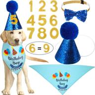 🎉 ultimate pet birthday party kit: 12-piece set featuring dog hat, bandana, scarf, party costume, figures, and reusable bow tie for pet cat dog celebration логотип