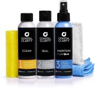 🚿 coastal clarity three-step system for shower door restoration - soap scum remover, water repellent, and glass cleaner logo