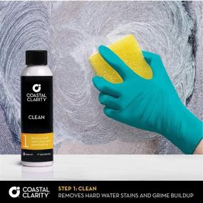 img 2 attached to 🚿 Coastal Clarity Three-Step System for Shower Door Restoration - Soap Scum Remover, Water Repellent, and Glass Cleaner