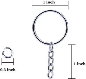 img 2 attached to Versatile Livder 150 Pieces Split Key Rings with Chain and Jump Rings - Ideal for DIY Arts and Crafts, 1 Inch Bulk Connector