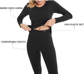 img 3 attached to Optimized for SEO: Winter Warm Women's Ultra Soft Thermal Underwear Long Johns Set - Base Layer for Skiing, Hiking, and more - Top & Bottom