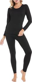 img 1 attached to Optimized for SEO: Winter Warm Women's Ultra Soft Thermal Underwear Long Johns Set - Base Layer for Skiing, Hiking, and more - Top & Bottom